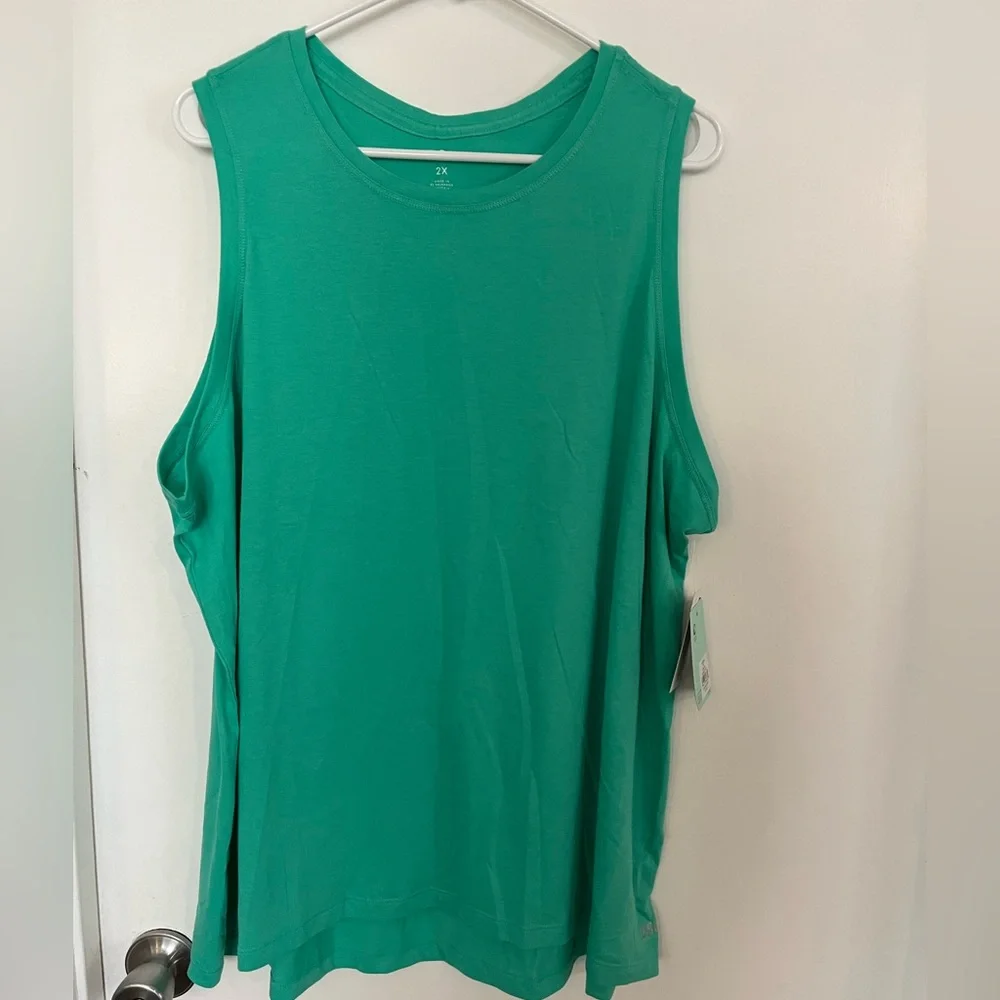 DSG Green Sleeveless Muscle Tee Relaxed Fit - Picture 1 of 3